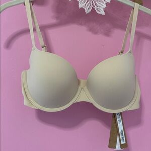 SKIMS FITS EVERYBODY DEMI PUSH-UP BRA 32D SAND NWT